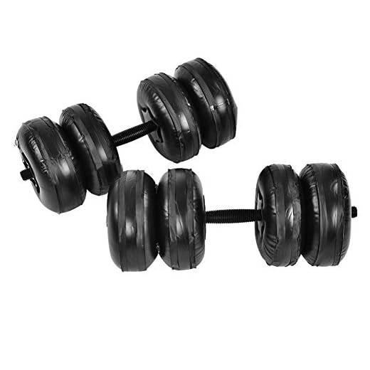 DEWIN Vattenfyllda hantlar, handvikter set, bärbar bodybuilding träning gym hantlar vikter set män, vikt justerbar vattenhantlar kit (max,25 kg)