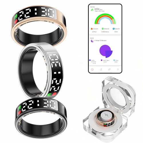 smartia - Anillo Inteligente con Pantalla Tactil, Smart Ring para Hombre y Mujer,...