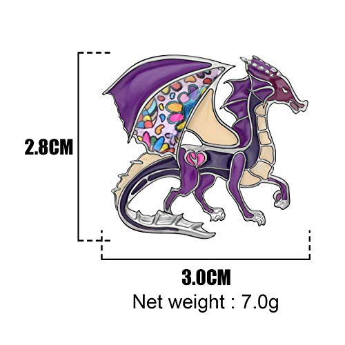 Image of WEVENI Alloy Fantasy Dinosaur Dragon Brooch Enamel Pins for Women Lady Girl Fashion Jewelry Gift