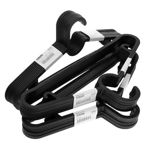 IKEA Spruttig leichte Kleiderbügel aus Kunststoff, 39 cm, Schwarz, 30 Stück