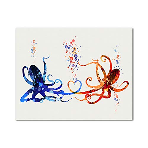 Impressão de polvo Love Gift 28 x 35 cm