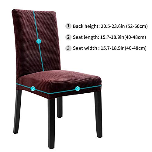 Fuloon 6 Pack Super Fit Stretch Removable Washable Short Dining Chair Protector Cover Seat Slipcover For Hotel, Dining Room, Ceremony, Banquet Wedding Party #TOP2