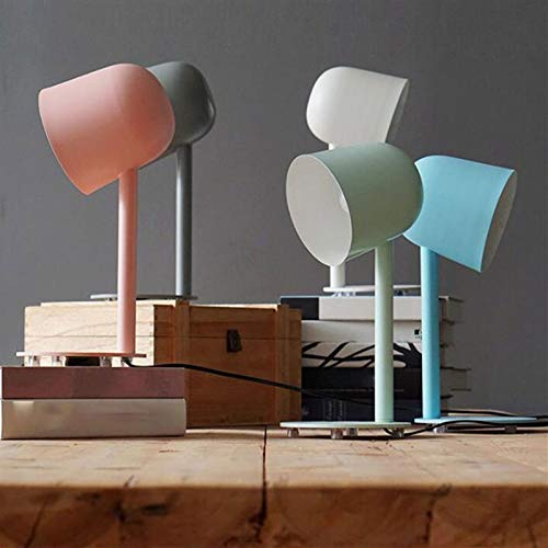 Tischlampe Wohnzimmer Schlafzimmer Studie Büro Moderne Metall Tischlampe Weiß Schwarz Tischlampe Eisen Nachts Leselampe (Color : Pink)