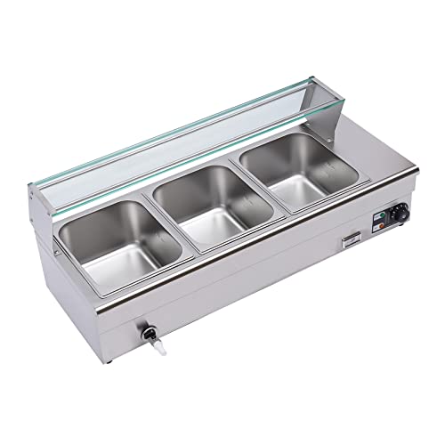 vinnyooc 6 l elektrischer Speisenwärmer, Buffetwärmer, Edelstahl, Chafing Dish Buffet, Behälter zur Erhaltung der Temperatur verstellbar für Snack-Bars, Restaurants, Schulen – Bild 6