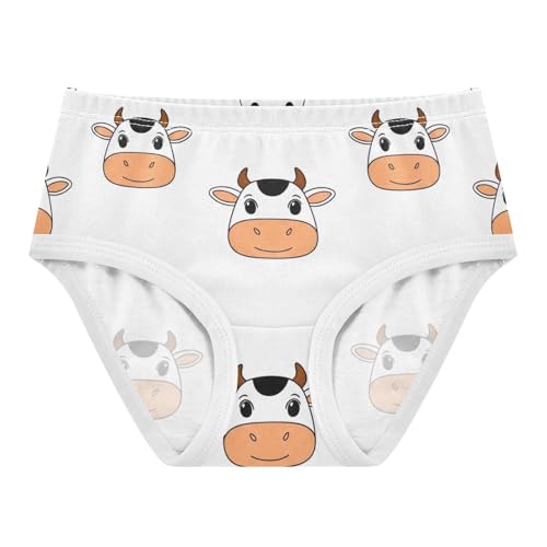 Pattern Girls Underwear Toddler 2t Cotton Panties for Girl Cute Cartoon Cow Faces White Underpants Briefs