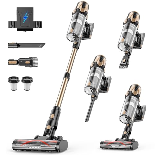 Image of Tikom V850 Cordless Vacuum Cleaner for Home, 50000Pa /550W 70Mins Stick Vacuum with LED Touch Screen, 1.8L Dust Cup, Charging Wall Dock, Anti-Tangle, Lightweight Vacuum for Pet Hair, Hard Floor, Carpet