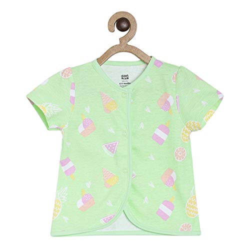 Image of miniklub Baby Short Sleeve Round Neck Knitted Cotton Front Open Vest, Pack of 3 (Multi Color)