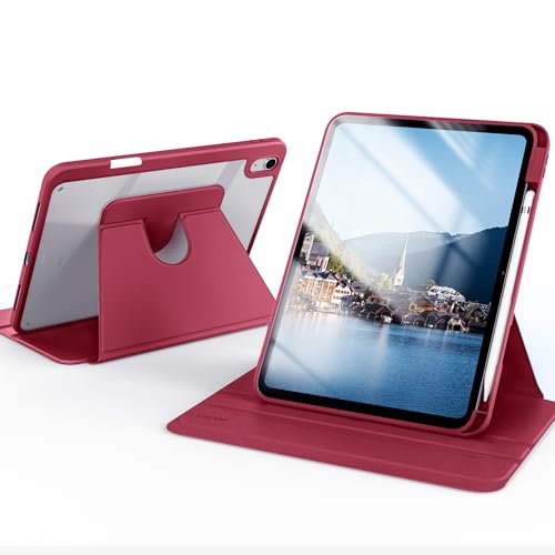 CACOE Rotierende Hülle für iPad (A16) 11/10 Generation 2025 2022, 360 Grad Drehbare Schutzhülle Acryl, Transparente Stoßfest Grenze