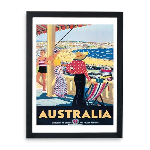 Poster de voyage Australie vintage affiche encadrée Percy Trompf Spiffing Prints