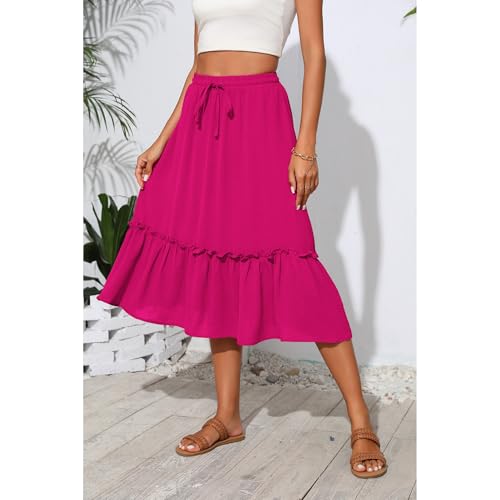 Image of Witsmile High Waist Tiered Skirts for Women Flowy Skirts for Women Long Length with Pockets 2026 Fashion Trendy