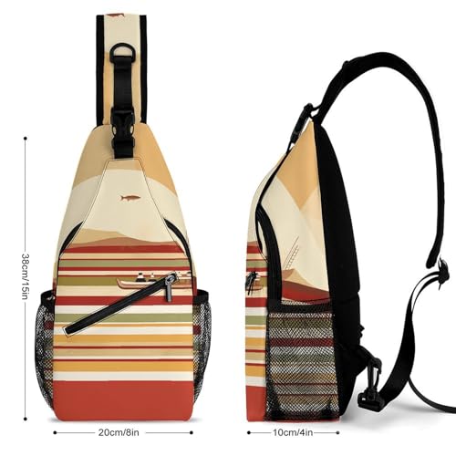 Bolso bandolera con diseño de rayas horizontales miniatura 2