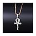 BGDRR Hip Hop Kreuz Anhänger Halskette Mikro pflastern Zirkonia Kreuz Halskette Schmuck (Color : 3, Size : Franco Chain)