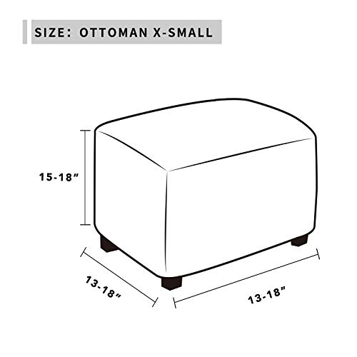 Cubierta otomana elástica suave: protector de taburete rectangular XS 7