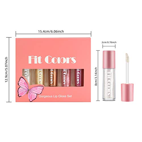 Ownest 5 Colors Shimmer Pearl Lip Gloss,Glitter Lip Gloss Set Metallic Diamond Lip Glaze Nude Lipstick Waterproof Non-stick Cup Moisturize Lip Gloss - Thumbnail 6
