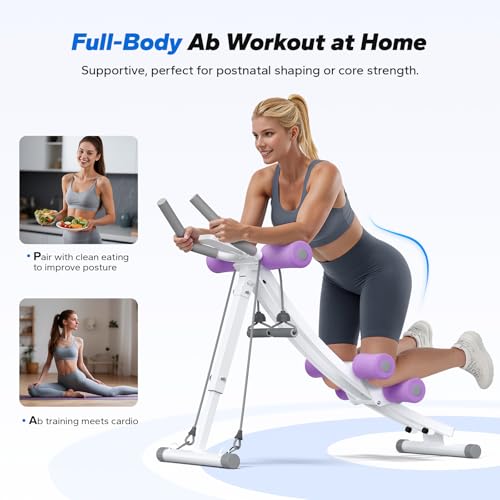 Image of MERACH Ab Machine, Adjustable Dual Track Ab Trainer Machine, Ab Workout Equipment for Home Gym, Ergonomic Arc Track for Better Abs, Foldable Workout Machine for Full Body Workout Home Exercise
