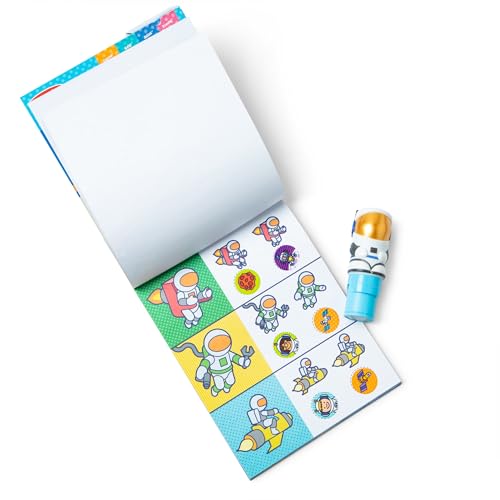 Image of Melissa & Doug Sticker Wow! Astronaut Bundle: 24-Page Activity Book, Refillable Sticker Stamper, Mini Pad, 500 Stickers, Arts and Crafts for Kids Ages 3+