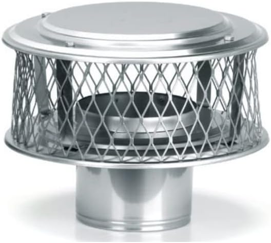 HomeSaver 13862 Stainless Steel HomeSaver Guardian 6" Round 304 Alloy Stainless Steel Chimney Cap wi