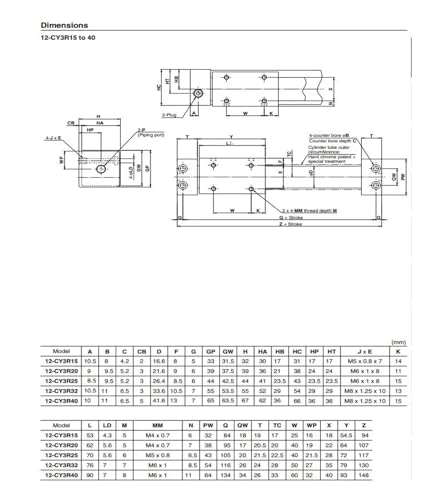 Cylindre magnétique sans tige CY3R32 course 100 installation directe compacte - 7