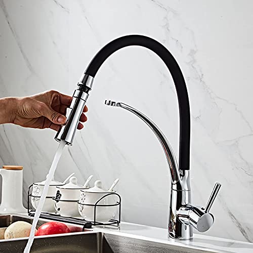 Robinet de cuisine extensible moderne pour en finir avec les éclaboussures