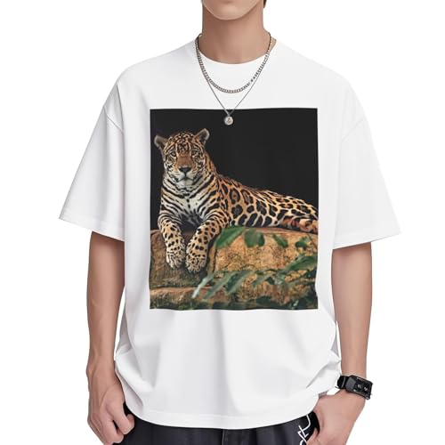 T-shirt léopard coton femme tunique ample manches courtes col rond