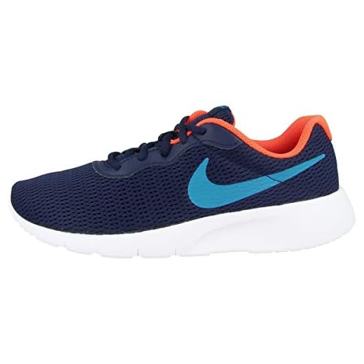 NIKE Unisex barn Tanjun (Gs) Sneaker, Midnatt marinblå laser blå hyper Crimson - 22 EU