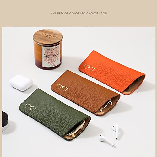 Image of K Luxury Women's Eyeglass Case Leather Soft Holder Pocket Cases Slim Travel Pouch for Sunglasses Eyeglasses Readers