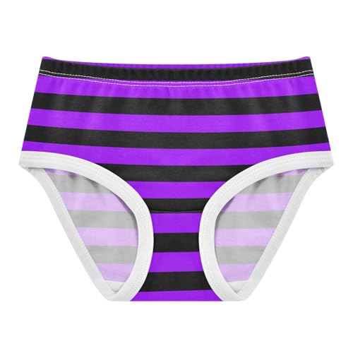 Black Purple Stripe Toddler Girls's Underwear 2T