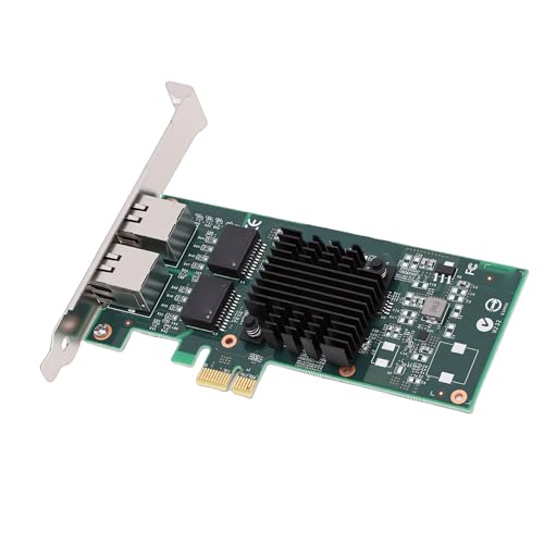 SUNGOOYUE Tarjeta de Red 1Gb con Doble Puerto RJ45, Adaptador Gigabit Ethernet con Controlador 82576 para PCIe 2.0 X1 miniatura 4