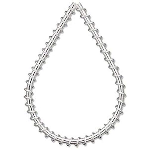10 Silver Plated Steel Wire Wrapped 45x30mm Teardrop Components *