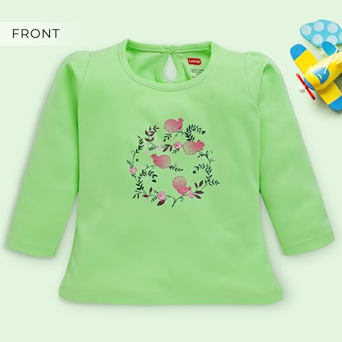 Image of LuvLap Baby Girls 100% Cotton Full Sleeve Girls Top, Pack of 02
