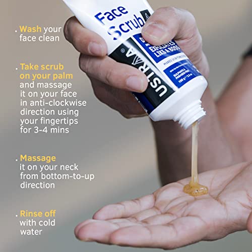 Ustraa De -Tan Face Scrub -100g & Night Cream - De-tan and Anti-aging - 50g - Image 4