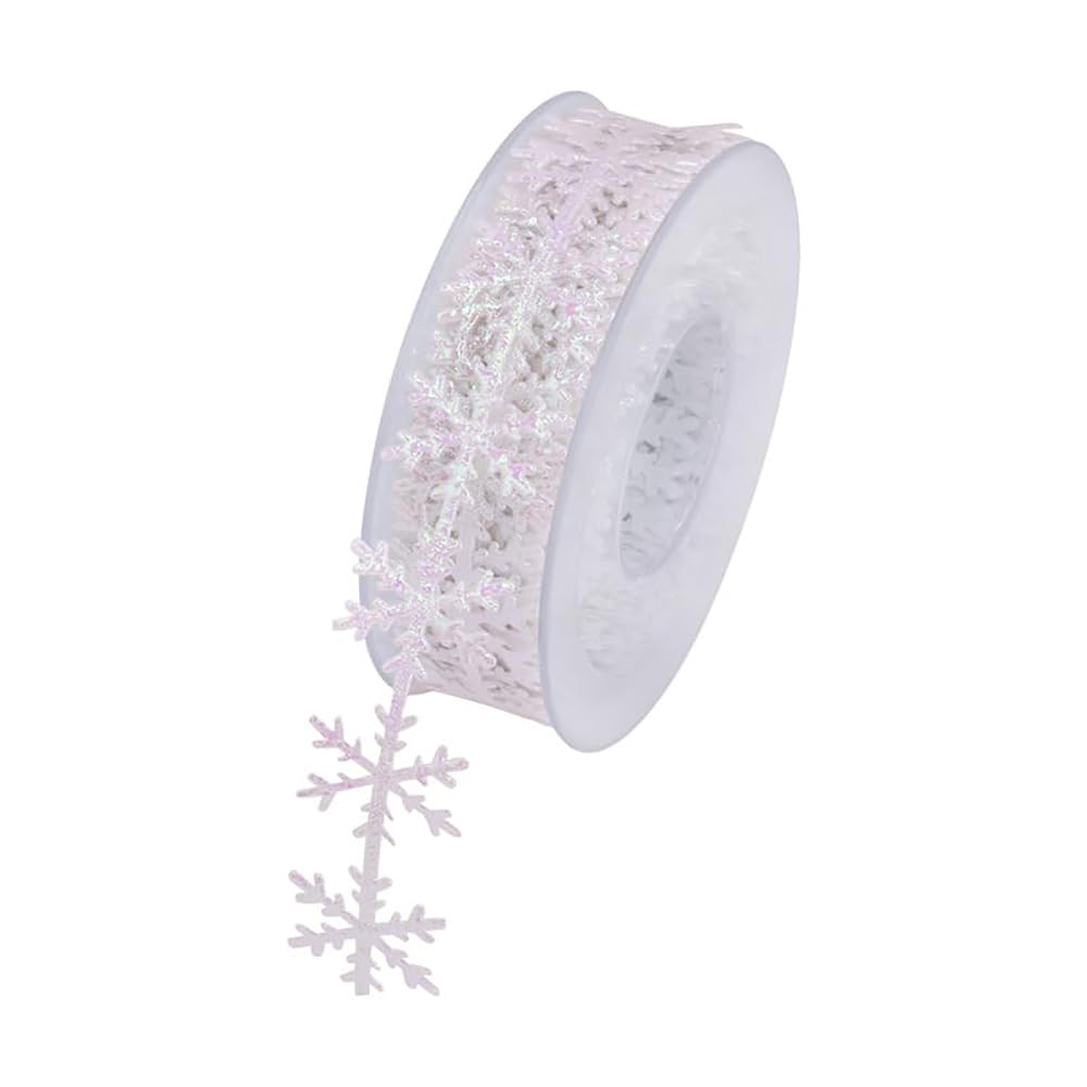 10 m Snowflakes Lace Ribbon Decorative Ribbon, Christmas Ribbons, Snowflake Ribbon, Gift Ribbon, Christmas
