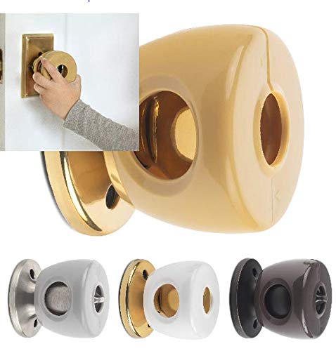 UnaBaby- Gold/Brass Door Knob Safety Cover - Choose 1 of 4 Colors Available - Beautifully Designed To Blend With Doorknob Color - 4 Pack (All Gold) - Child Proof Doors - Toddler and Baby Safety