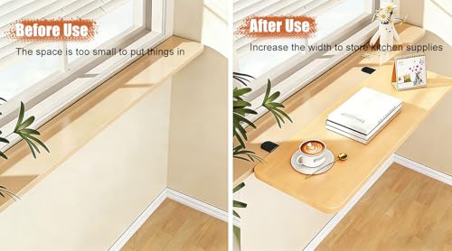 Extensor de alféizar plegable de madera de 17.5x25cm para ventanas y oficinas 5