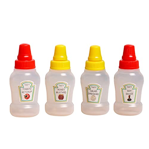 4 Pcs Condiment Squeeze Bottles Leakproof Small Plastic Sauce Dispenser - image 4