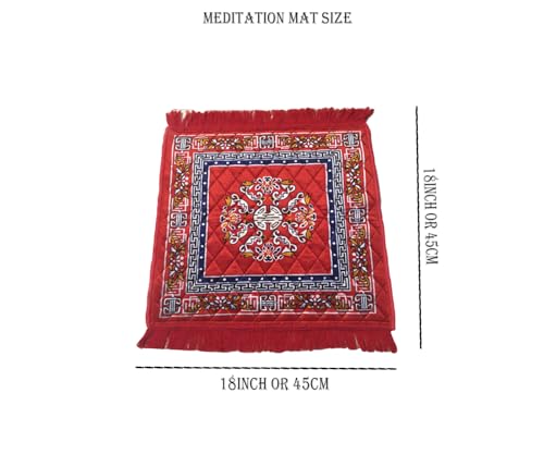 AAZEEM Prayer Mat | Velvet Aasan Mat | Meditation Prayer Carpet Mat | Pooja Aasan Mat |Traditional Prayer Mat |Medium Size | Red Color | Pack of 2 |