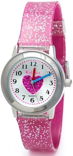 Kiddus. Girl Watch. with Glitter. Kids Watch for Girls. with Exercises to Learn the Time. Watches for Girls. Easy to Read. Sparkly. from 4+ Years.