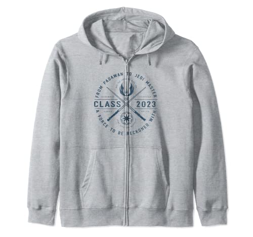 Sweat à capuche Jedi Academy Class of 2023 Star Wars noir à fermeture zippée pour diplômé