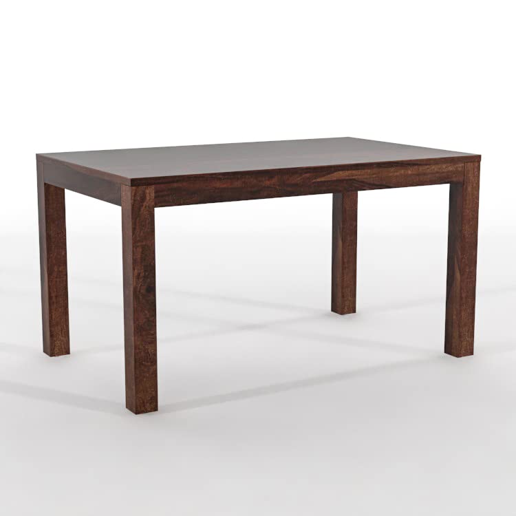 Image of Wooden Dining Set 6 Seater with Chairs | Solid Sheesham Wood 6 Seater Dining Table for Home and Dining Room Sets | Walnut Finish