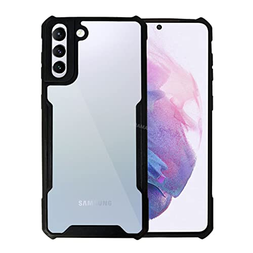 Image of LIRAMARK Transparent Clear Shock Proof Back Cover Case Designed for Samsung Galaxy S21 Plus (Black)