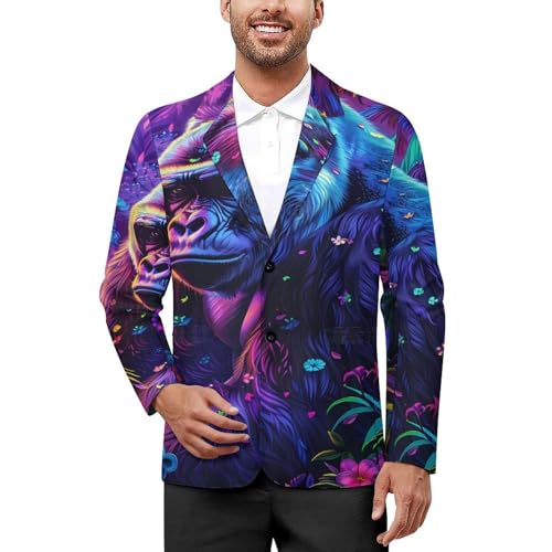 Gorilla Mens Casual Blazer Button Suit Jacket Lightweight Sport Coat for Work Business