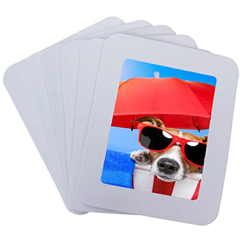 Ru Xing 4x5 Magnetic Picture Frames White Magnetic Photo Frames for Refrigerator 4x5 Magnet Frame Thick Strong Magnet Photo Frame Holder White Magnetic Frames for Iron Material Surface Decor 6 Pack