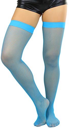 Image of ToBeInStyle Women's Fine Classic Fishnet Thigh High Stretch Nylon Novelty Stockings