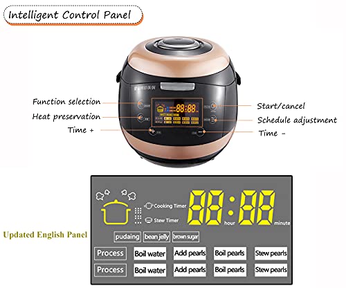 YJINGRUI Commercial Fully Automatic Pearl Pot Pearl Tapioca Cooker Pearl Maker 5L for Boba Tea & Bubble Tea & Milk Tea Touchscreen 110V