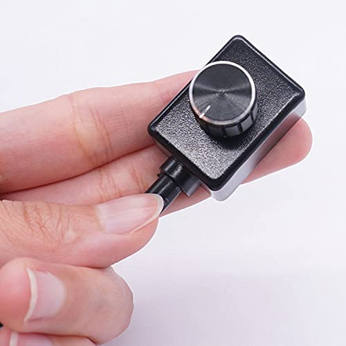 Weideer 0-10V Dc Pwm Dimming Rotary Switch Mini Controller Knob Dimmer With Connecting Line And Metal Knob For Led Light Plant Light Interior Lighting Black K-022-Bk #TOP4