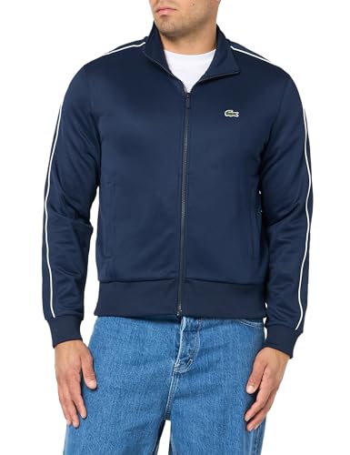 Lacoste Men's Regular Fit Long Full Zip Collared Sweatshirt W/Single Stripe Sleeve Detailing Mm