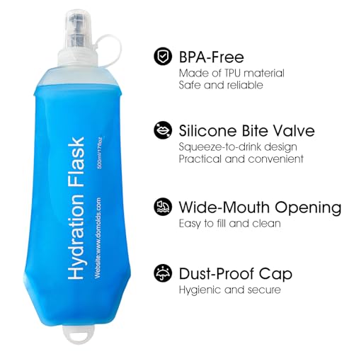 Botella de agua suave plegable de poliuretano termoplástico de 500 ml para trail 4