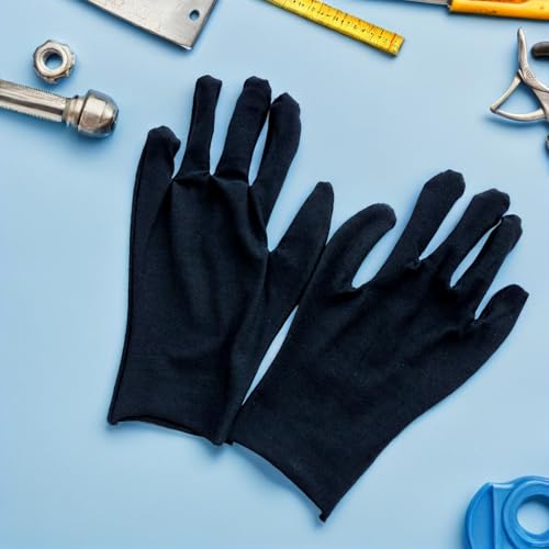 Guantes de trabajo de algodón negro para uso industrial y tareas de jardinería Veemoon 6