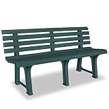 Gartenbank Verandabänke, Terrassenbank,Geeignet für Verandadekoration, Außenbereich, Garten, Terrasse, Veranda, Pool, Balkon,145,5 cm Kunststoff Grün
