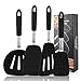 Produktbild Silikon Kochgeschirr Set, 4-teiliges Silikonspatel mit Antihaftbeschichtung, Hitzebeständig Kochbesteck Küchenutensilien aus Silikon, Premium Küchenzubehör, für Omeletts und Hamburger (Schwarz)